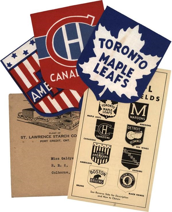 - 1941 Beehive NHL Hockey Team Shields w/ Envelope (3)