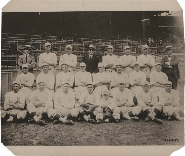 Baseball Photographs - 1918 Boston Red Sox Team Photo with Babe Ruth by Underwood