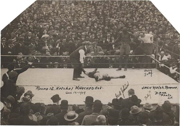 1909 Vintage Jack Johnson vs Stanley Ketchel Boxing Photo