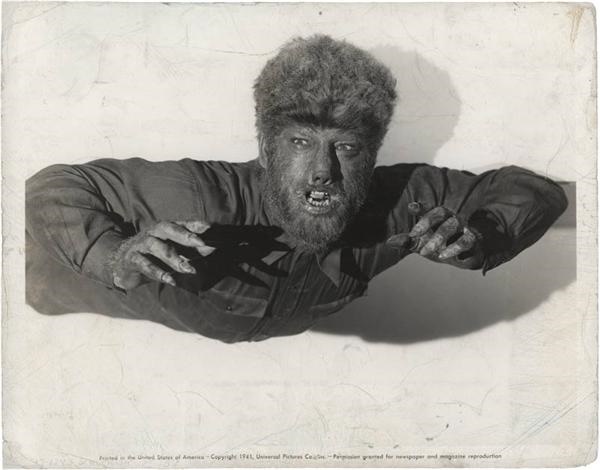 Rock And Pop Culture - 1941 Lon Chaney Jr. The Wolfman Movie Still Photo