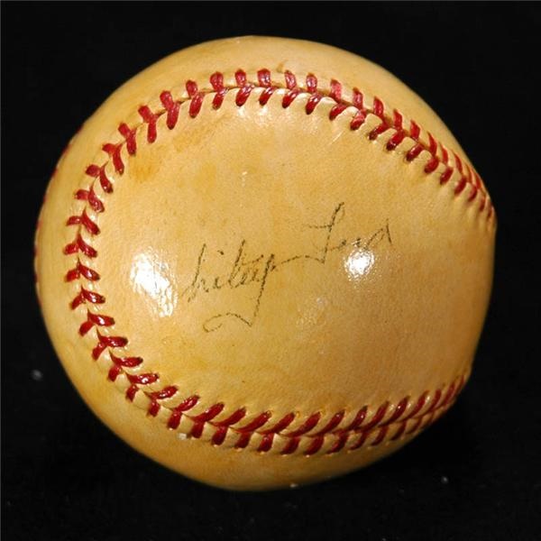 - Whitey Ford Vintage Single Signed Baseball