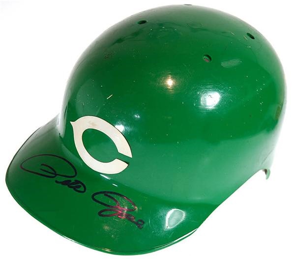 - Cincinnati Reds St. Patricks Day Game Used Batting Helmet Signed by Pete Rose