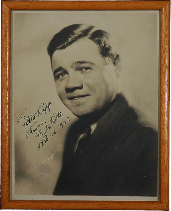 - 1927 Babe Ruth Signed 8 x 10 Photograph