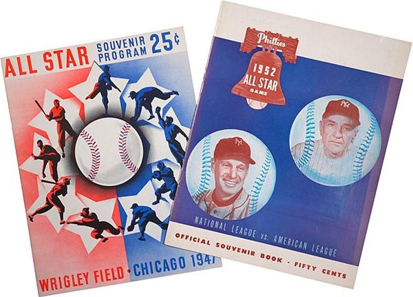 Ernie Davis - 1947 & 1952 Baseball All-Star Game Programs (2)