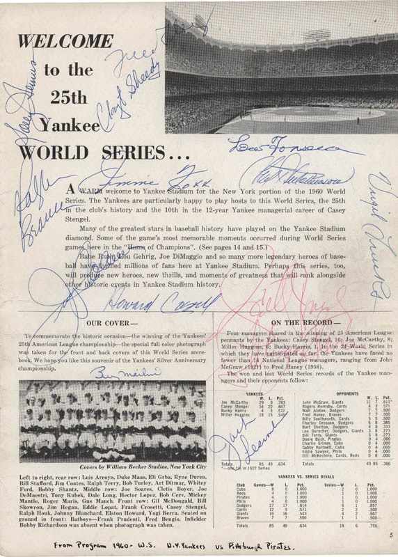 Jimmie Foxx & Billy Martin Signed Sheet