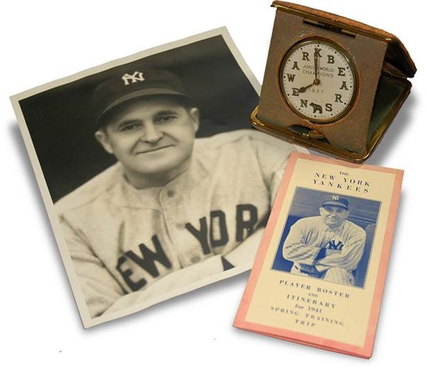 Ernie Davis - 1937 Newark Bears Championship Travel Clock from Joe McCarthy Estate