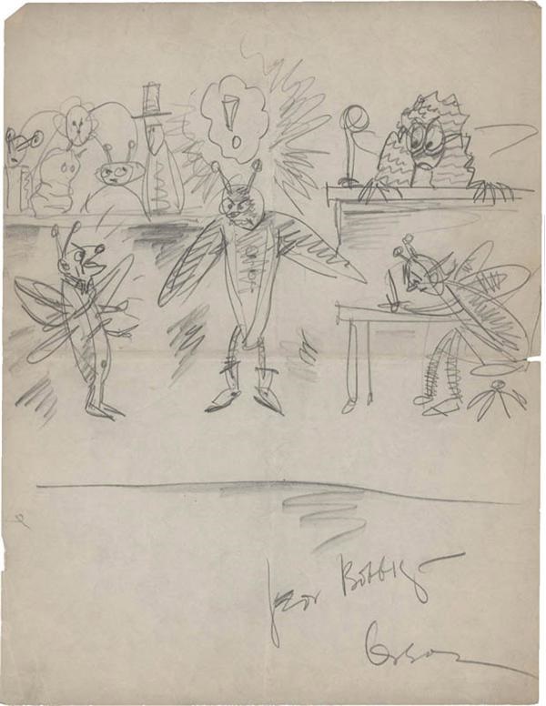 Rock And Pop Culture - Orson Wells Signed School Document / Original Art
