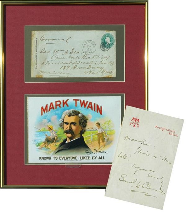 Samuel L. Clemens (Mark Twain) Signed ALS & Postal Cover