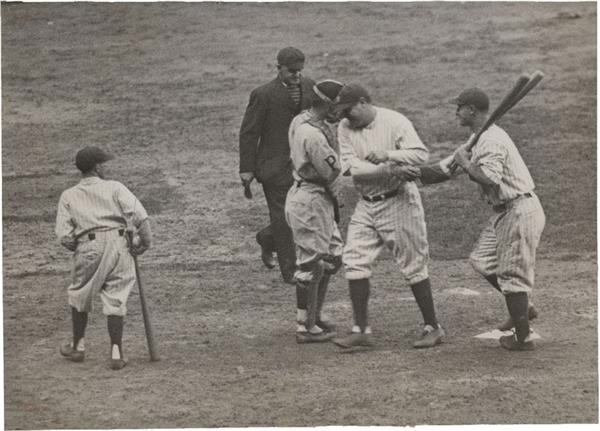 1927 Babe Ruth World Series Grand Slam Photo With Lou Gehrig 2925