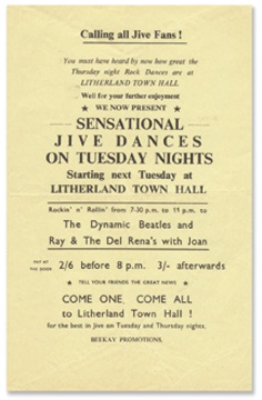 The Beatles - Febuary 14, 1961 Handbill