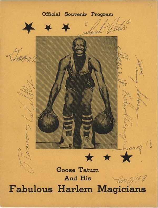 Basketball - 1950s Harlem Magicians Team Signed Program with Goose