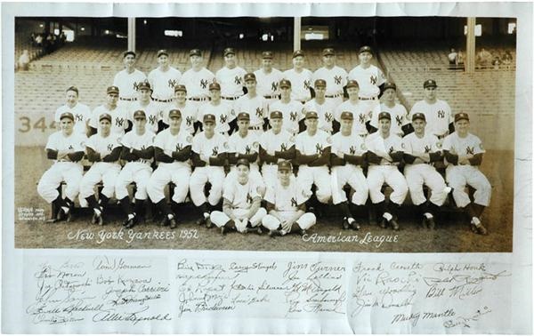 Large 1952 NY Yankees Panoramic Photo from Dimaggio Estate