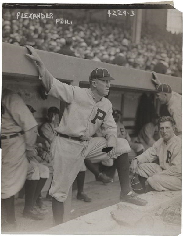 Baseball Photographs - 1917 Grover Alexander Baseball Photo by Bain