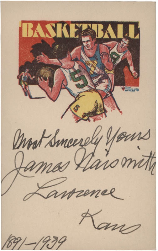 The Dr. James Naismith Collection - 1939 James Naismith Signed Basketball Card