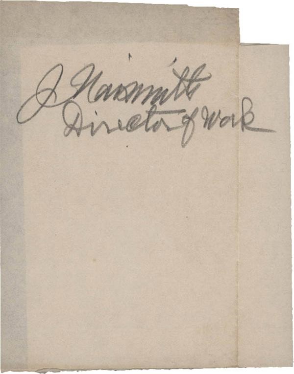 The Dr. James Naismith Collection - James Naismith Signature