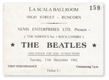 The Beatles - December 11, 1962 Ticket