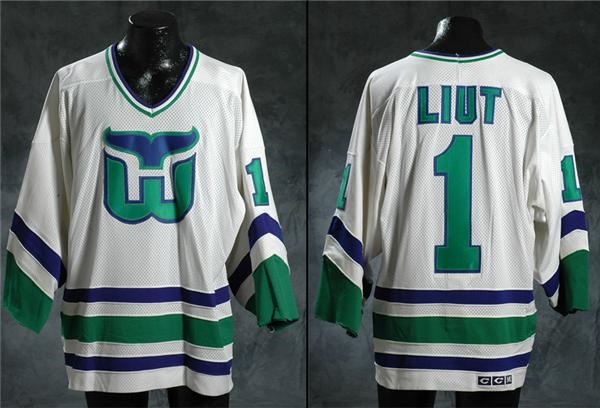 Hockey Equipment - 1986-87 Mike Liut Hartford Whalers Game Worn Jersey