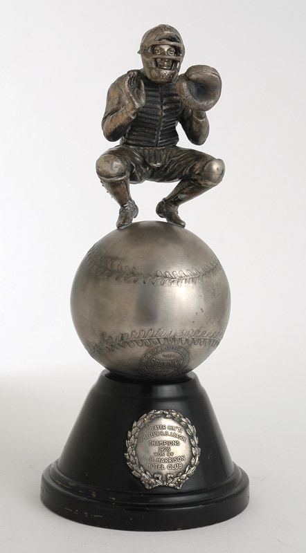 Ernie Davis - 1925 Spalding Figural Baseball Catcher Trophy