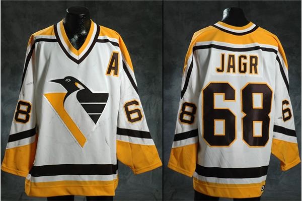 Hockey Equipment - 1995-96 Jaromir Jagr Pittsburgh Penguins Game Worn Jersey