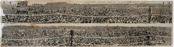 - July 4, 1910 Jack Johnson vs. James Jeffries “Fight of the Century” Oversized Panoramic Photo