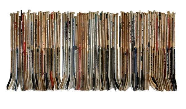 - Huge Game Used NHL Goalie Stick Collection (94)