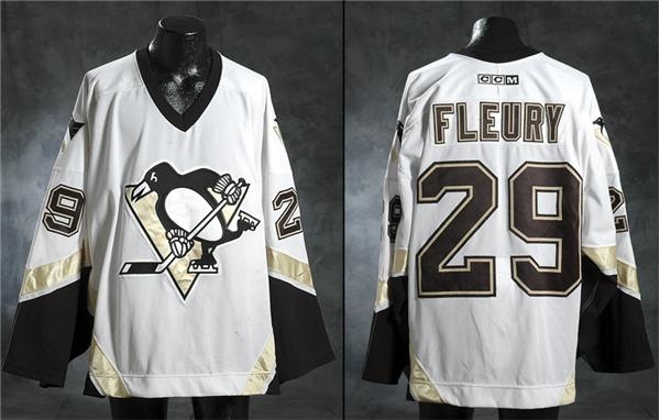 - 2003-04 Marc-Andre Fleury Pittsburgh Penguins Game Worn Jersey