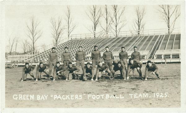 Football - Rare 1925 Green Bay Packers Real Photo Postcard