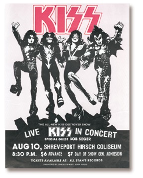 - 1975 Kiss & Rush Concert Poster (17.5x22.5")