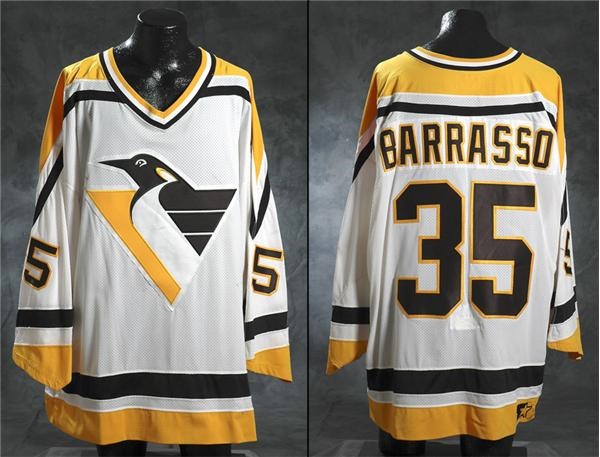 - 1998-99 Tom Barrasso Pittsburgh Penguins Photo-Matched Game Worn Jersey - Worn in Gretzky's Final Game
