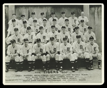 1937 Detroit Tigers Team Photograph by Burke (8x10")