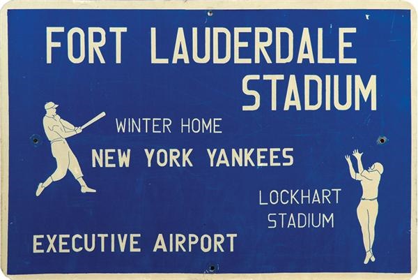 NY Yankees, Giants & Mets - 1960's-70's New York Yankees Spring Training Metal Sign