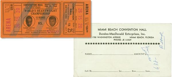 - Cassius Clay vs. Sonny Liston I Full Ticket with Original Envelope