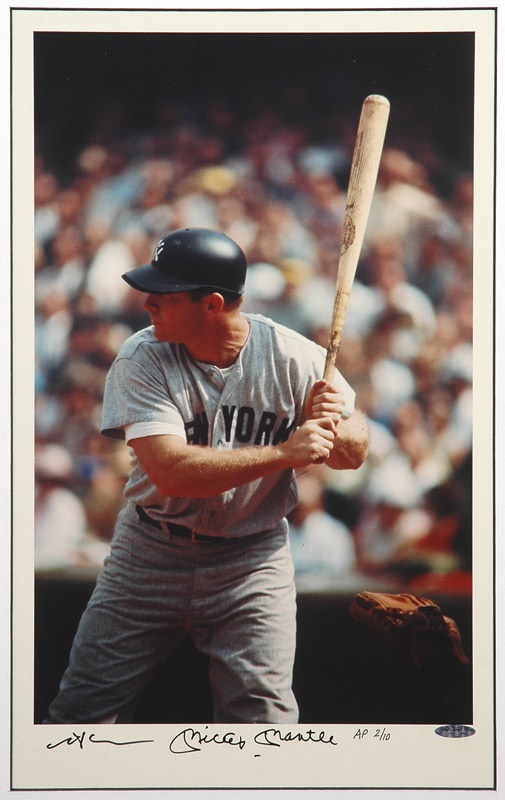 Mantle and Maris - Mickey Mantle Batting Signed Photo by Neil Leifer (UDA)