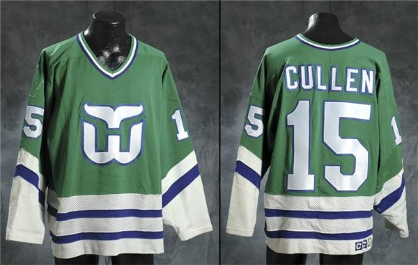 Hockey Equipment - 1990-91 John Cullen Hartford Whalers Game Worn Jersey