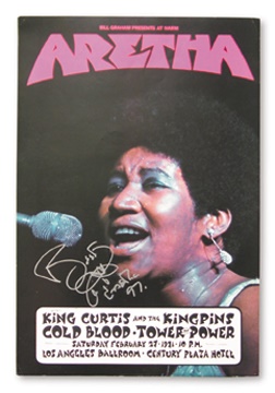 Aretha Franklin Signed Vintage Concert Poster