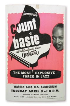 - 1950 Count Basie Cardboard Concert Poster (14x22")