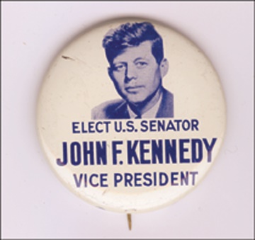 - 1956 John F. Kennedy for V.P. Campaign Button (2.25" diam.)