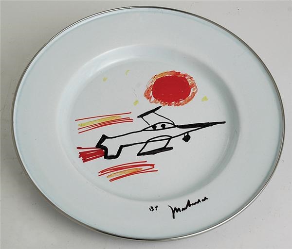 - Muhammad Ali Signed Plates with Hand Drawn Artwork (2)