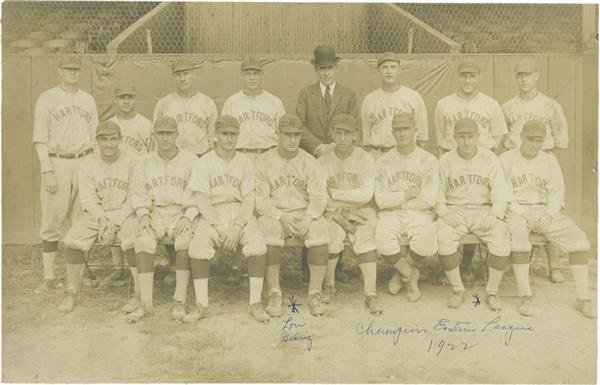 Ruth and Gehrig - Incredible Lou Gehrig 1922 Hartford Senators Team Photo