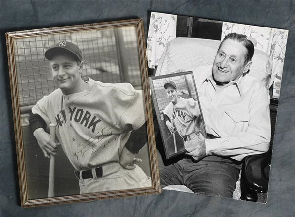 Exceptional Lou Gehrig 11x14&quot; Signed Photograph to Joe McCarthy and his Wife &quot;Babe&quot; (secretarial)