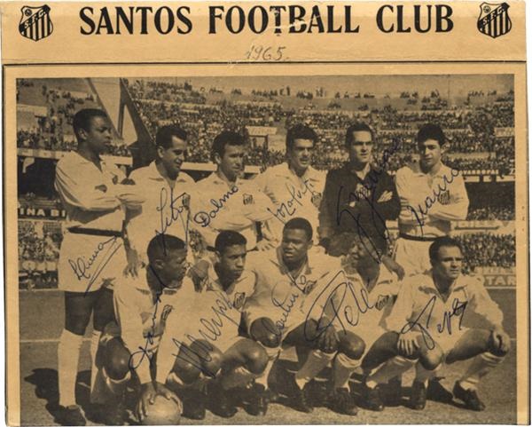 - 1960's Santos Football Club Team Signed Photo with Pele