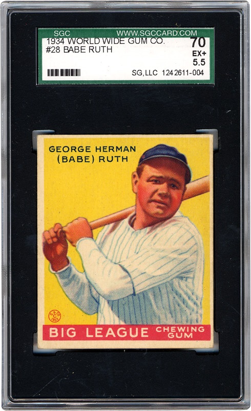 - 1934 Canadian Goudey #28 Babe Ruth (SGC 5.5 EX+)