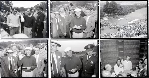 Golf - 1955 National Open Golf Tournament Original Negatives with Ben Hogan and Sam Snead (45 negs)