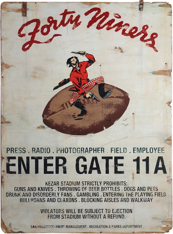 Stadium Artifacts - Awesome San Francisco 49ers Stadium Sign