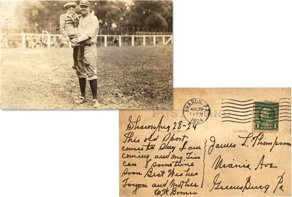 - 1924 Babe Ruth Real Photo Postcard