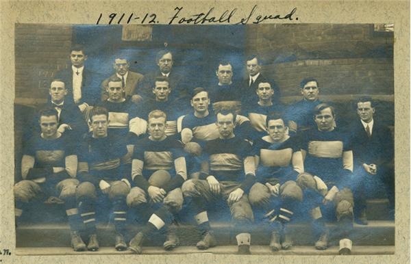 - 1911-15 Springfield College Scrapbook with Four Original Photos of Jim Thorpe Playing Football