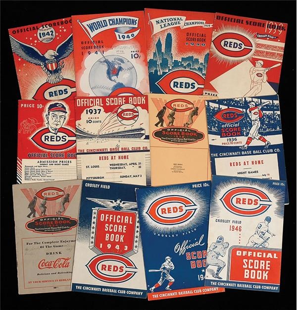 Cincinnati Reds Year Book and Score Card Collection (123 items)