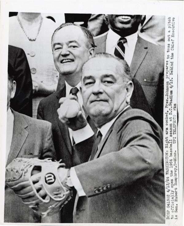 Presidential Baseball - Huge President Lyndon Johnson Baseball Collection (18 photos)