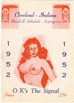 1952 Cleveland Indians Nudie Schedule