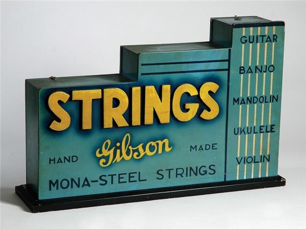 - 1930’s Gibson Guitar String Display Case